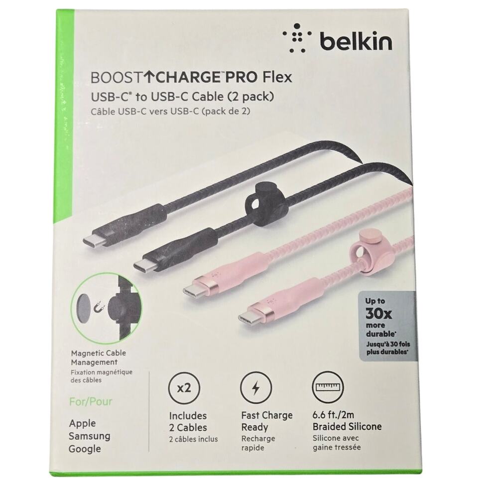 Belkin BoostCharge Pro Flex USB-C to USB-C cable 2-pack